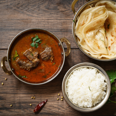 Lamb curry or Mutton made with organic spices