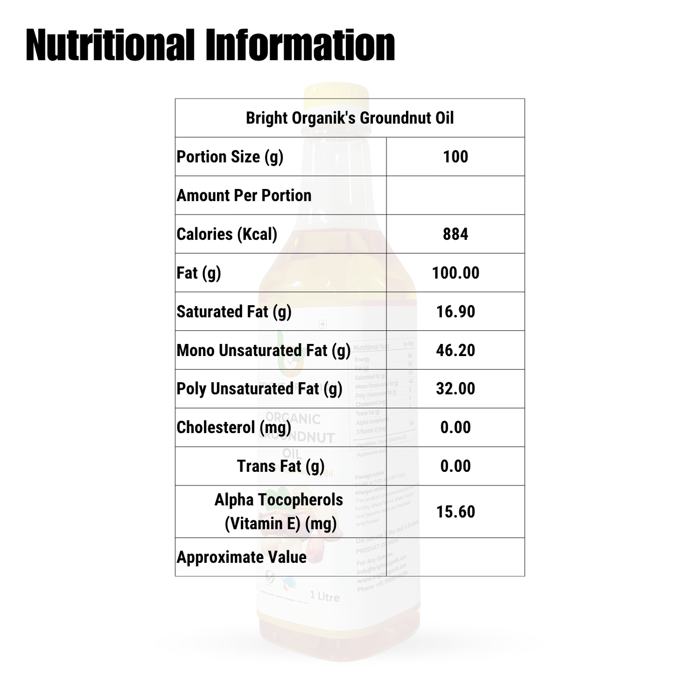 Organic Groundnut Oil (Wood Pressed)
