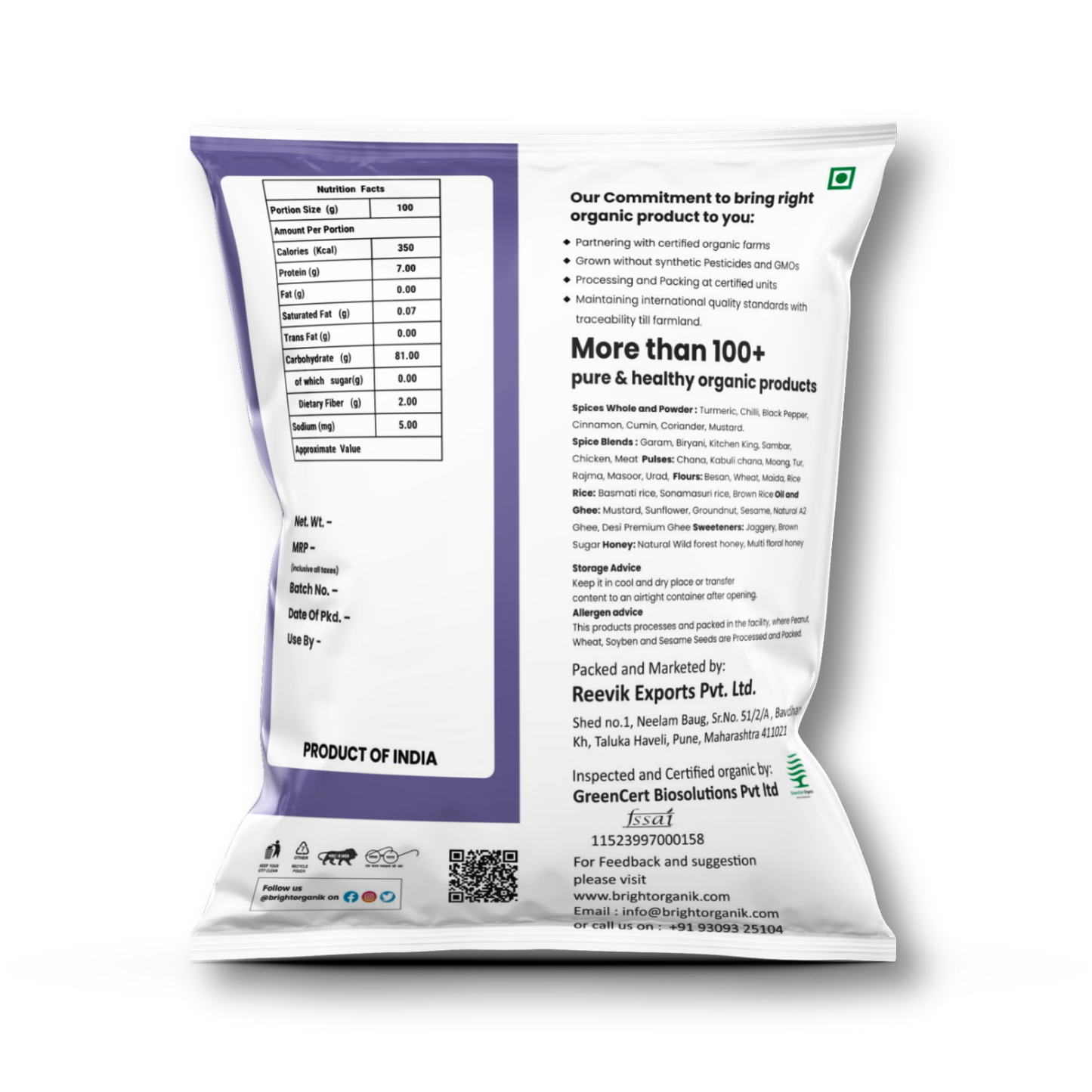 Organic White Basmati Rice