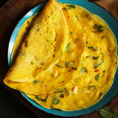 Moong dal Chilla or Pancake made from organic moong dal