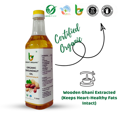 Organic Groundnut Oil (Wood Pressed)