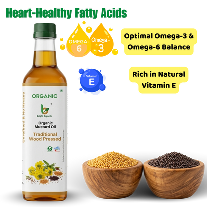 Organic Mustard Oil (Cold Pressed)