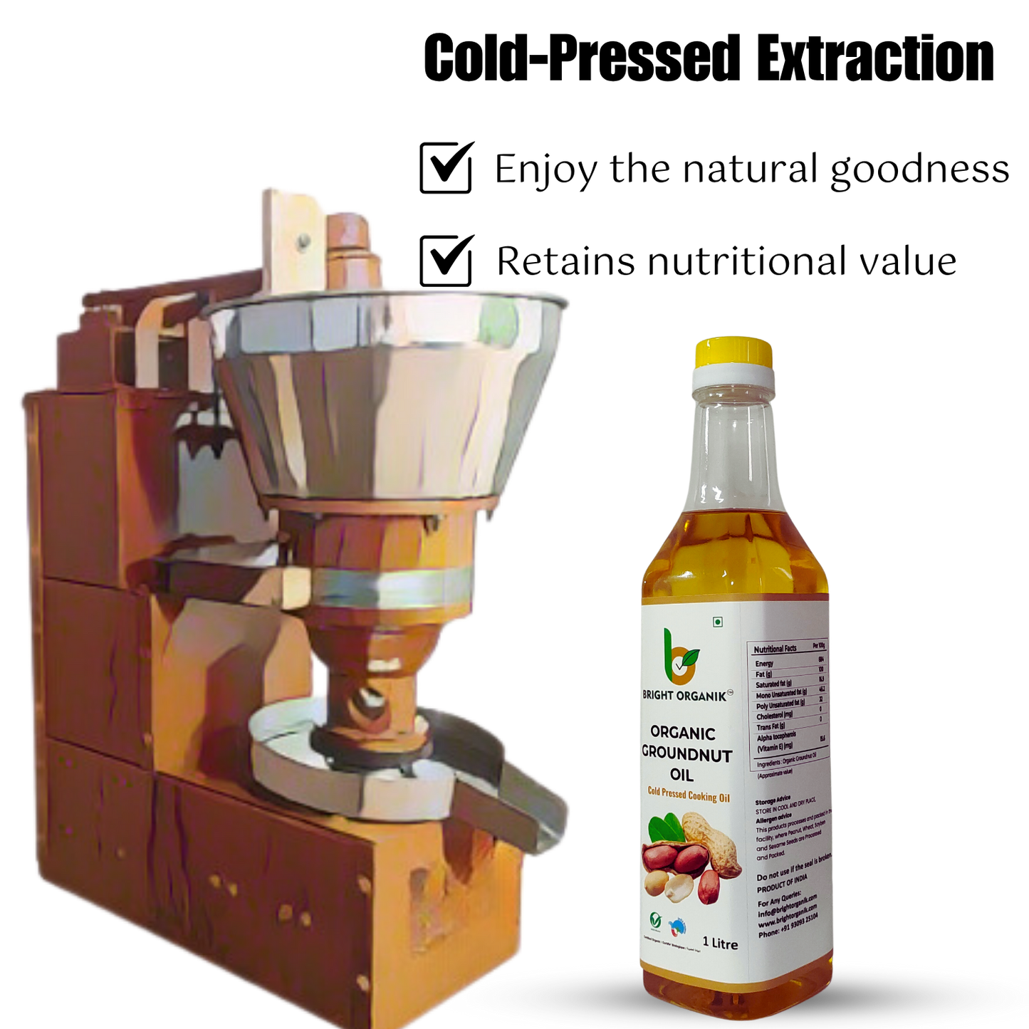 Organic Groundnut Oil (Wood Pressed)