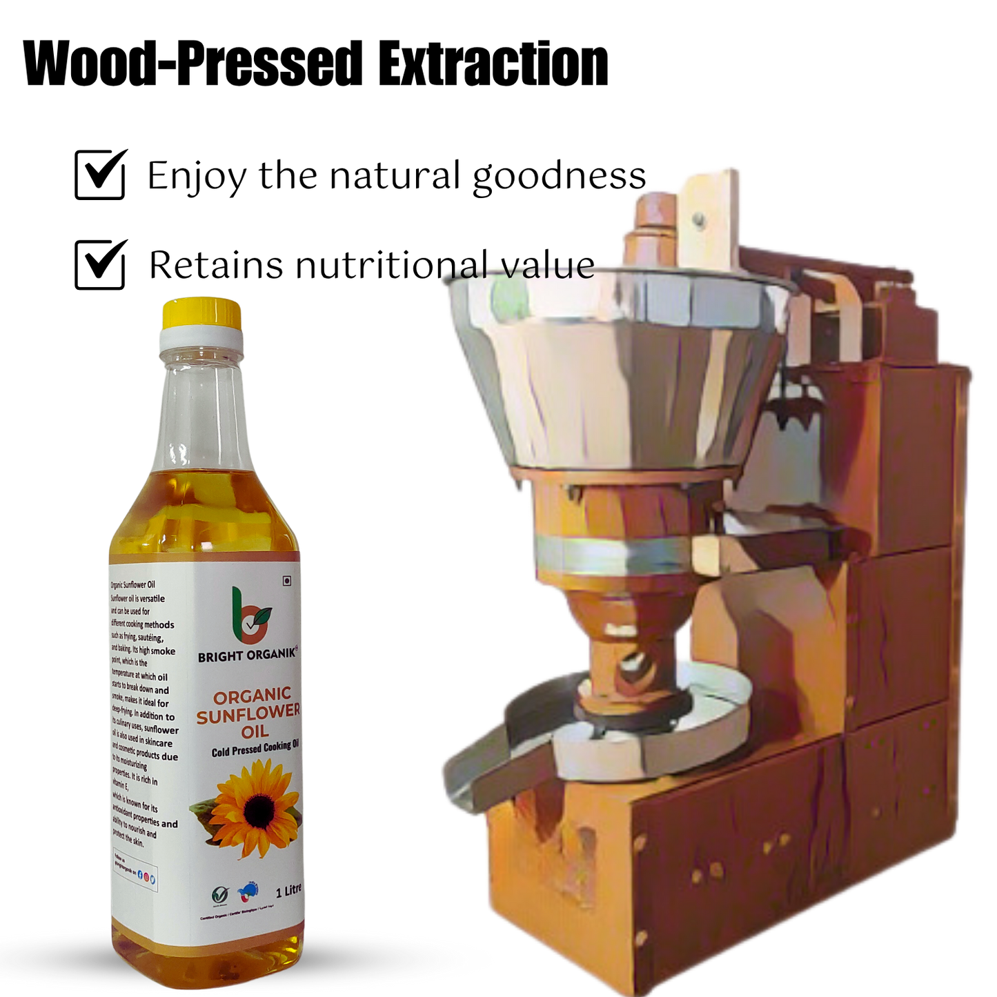 Organic Sunflower Oil (Wood Pressed)