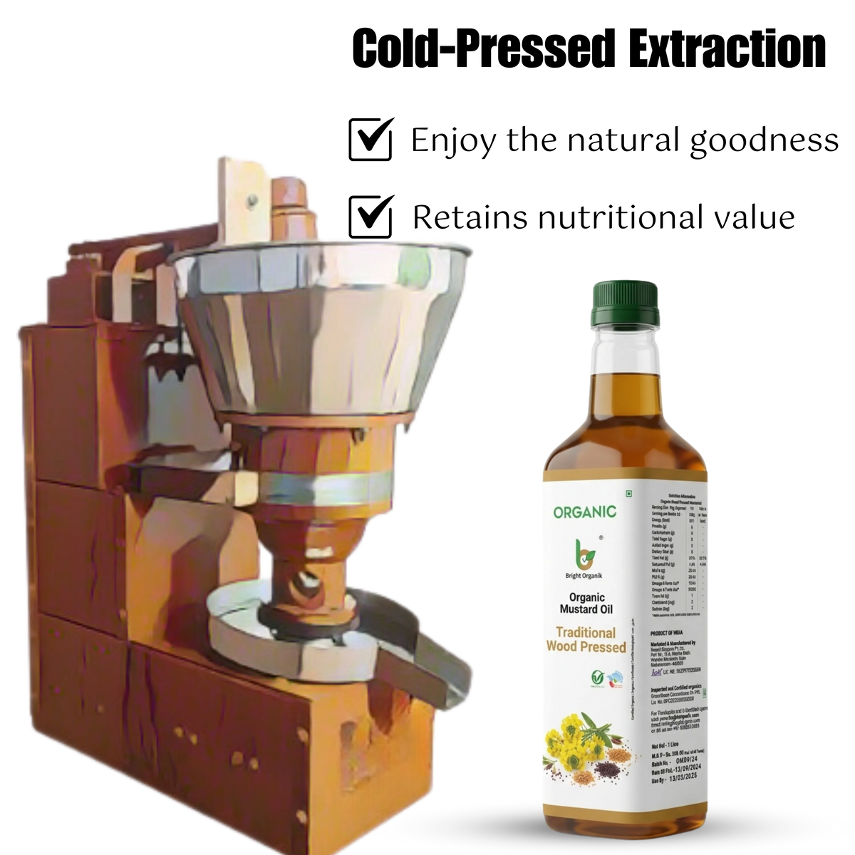 Organic Mustard Oil (Cold Pressed)