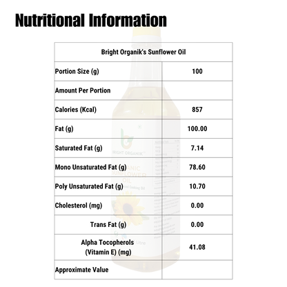 Organic Sunflower Oil (Wood Pressed)