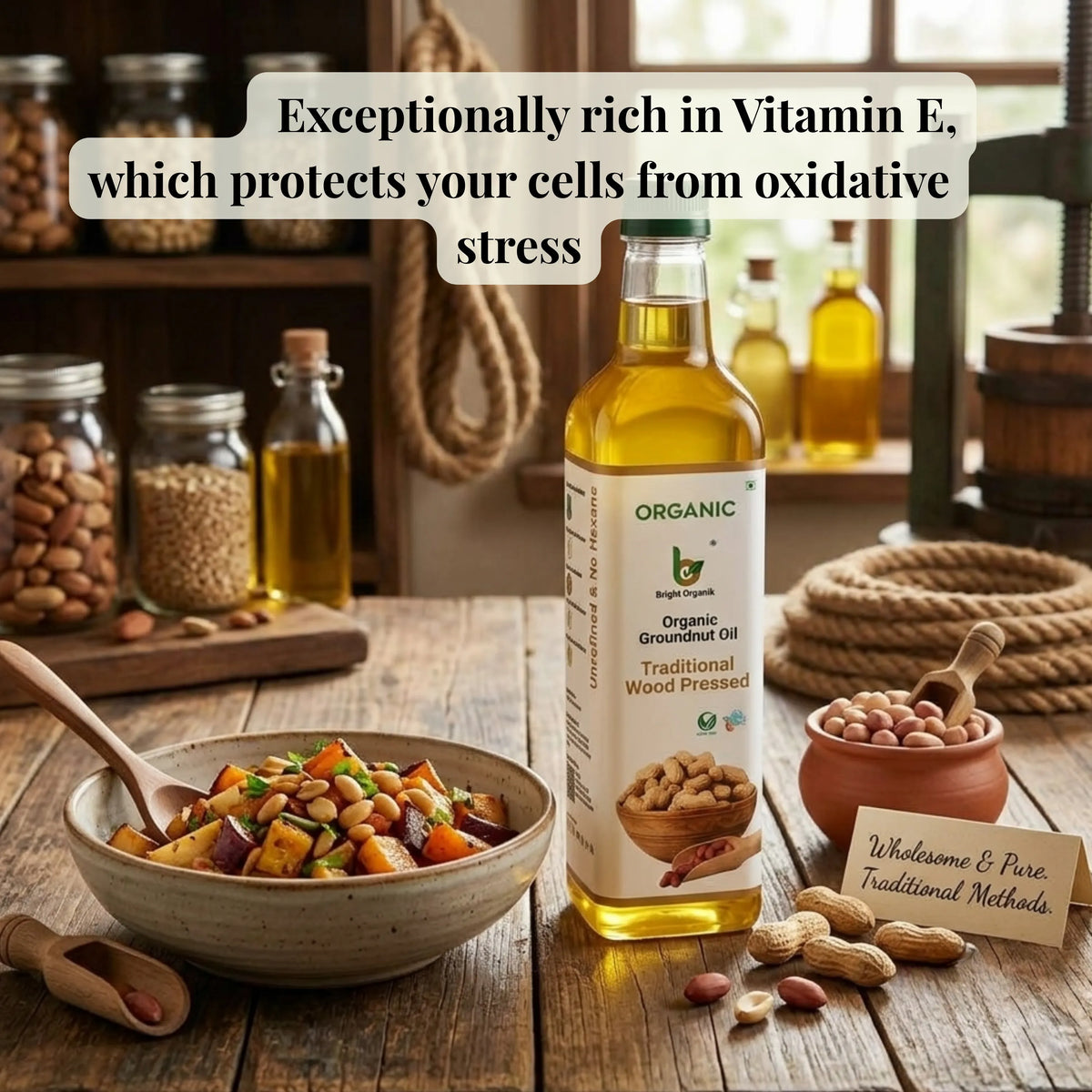 Organic Groundnut Oil (Wood Pressed)