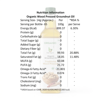 Organic Groundnut Oil (Wood Pressed)