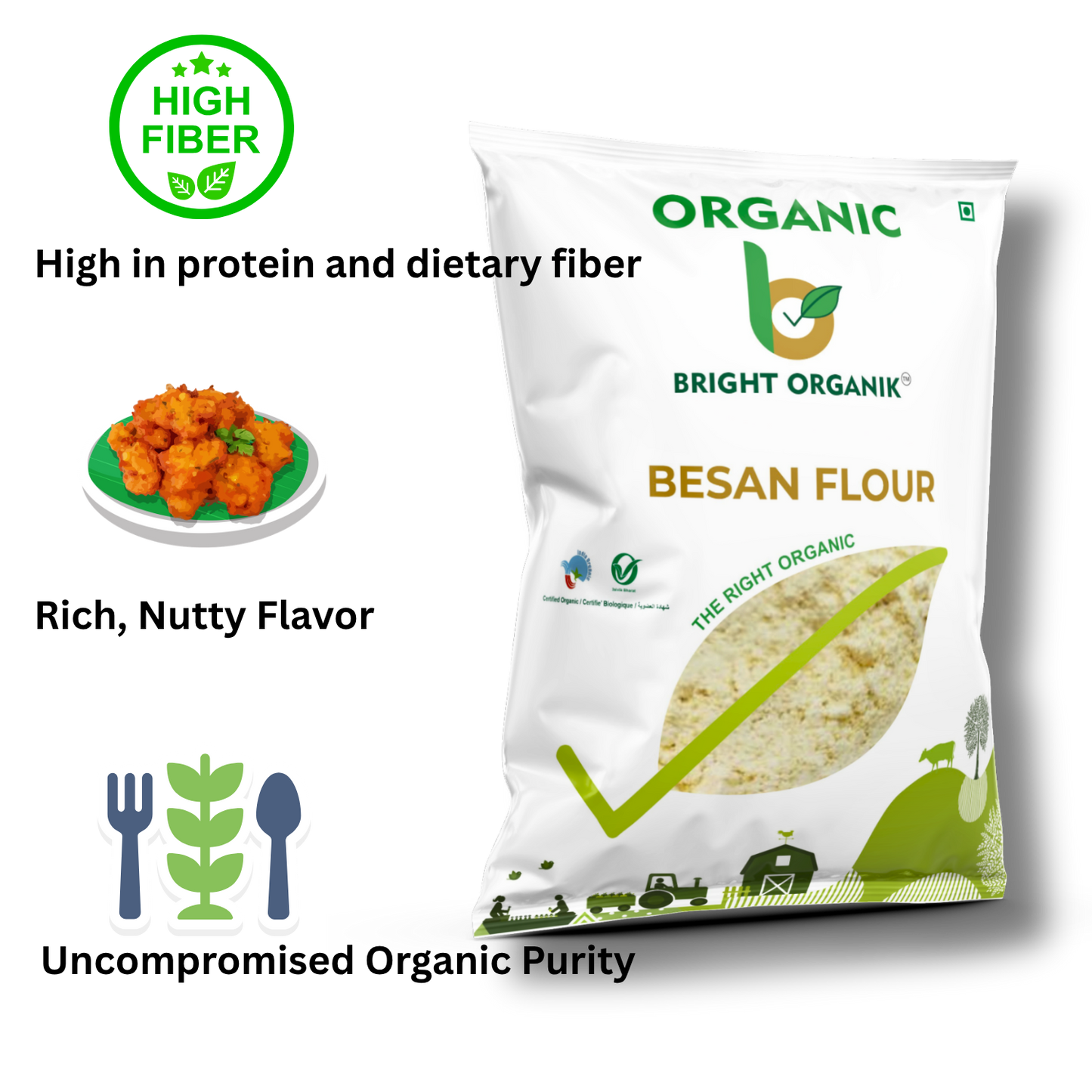 Organic Besan (Chickpea Flour)