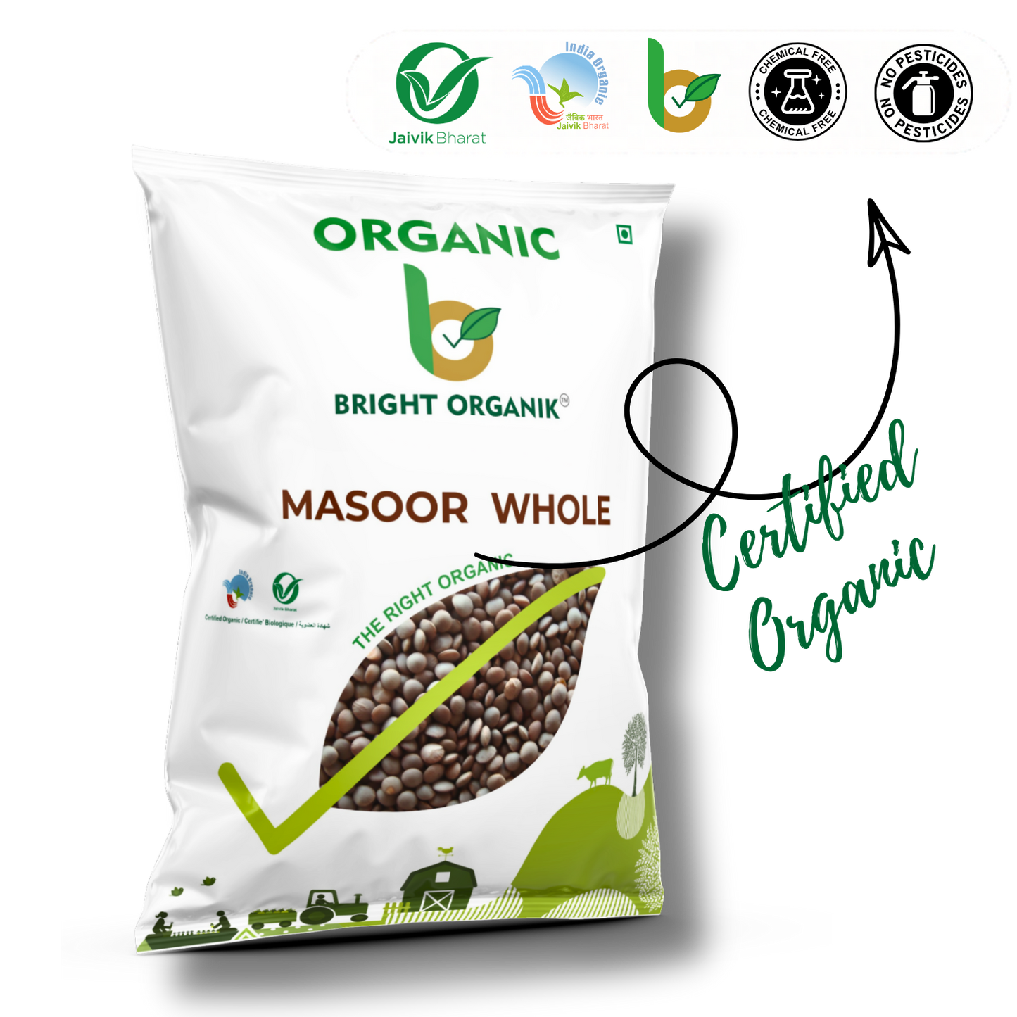 Organic Masoor Dal (Whole)