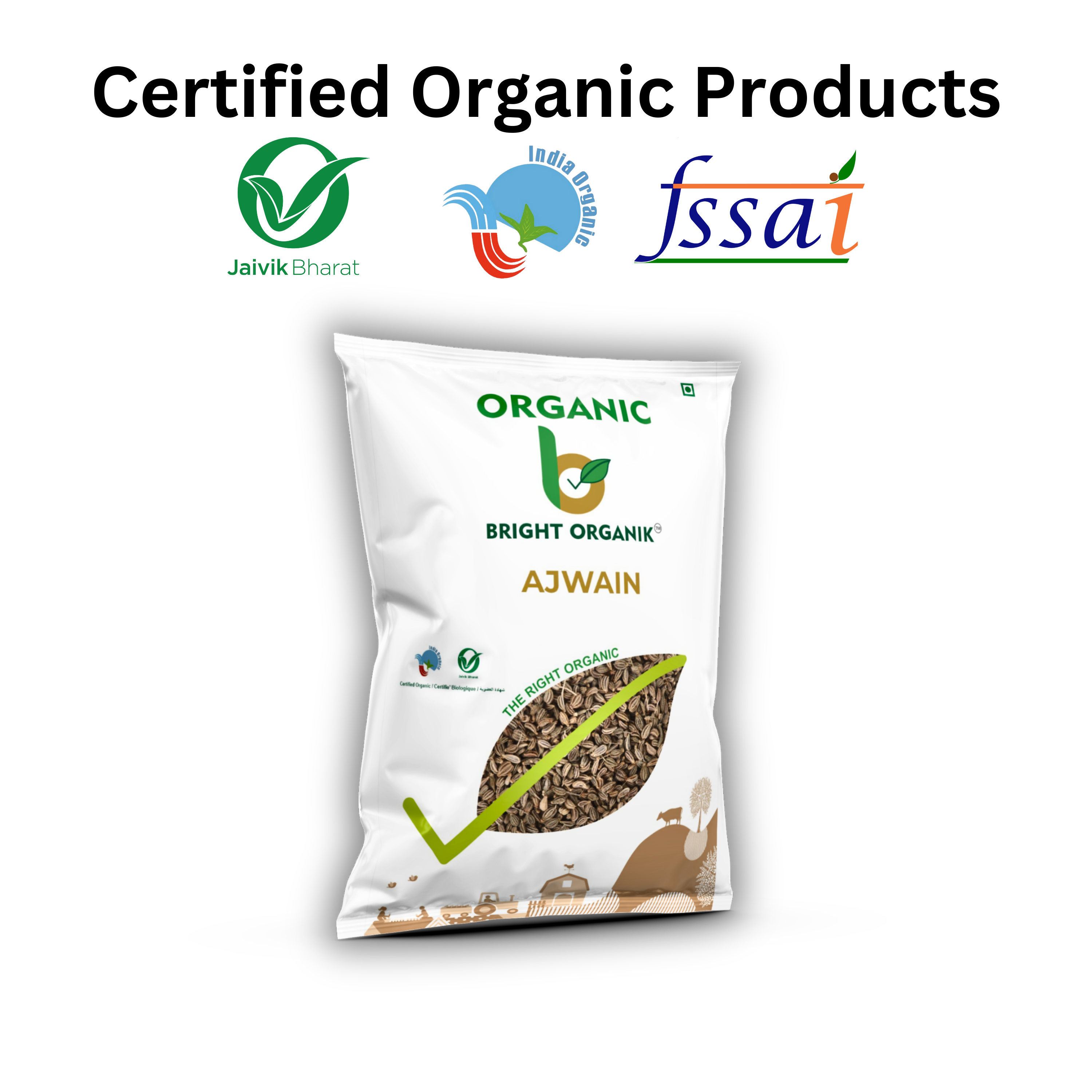 Organic Certified ajwain or carrom seeds