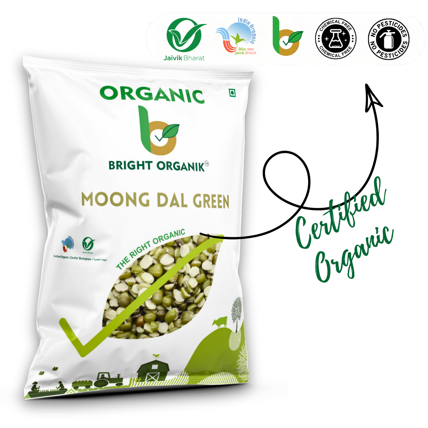 Organic Moong Dal  Green (Split)