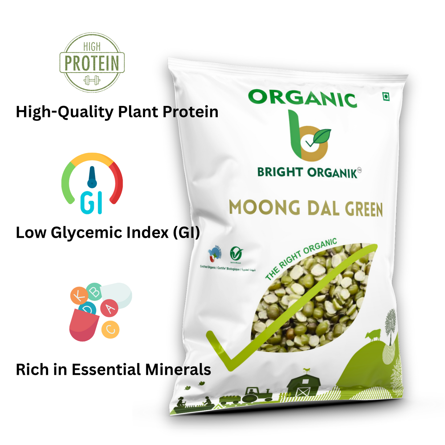 Organic Moong Dal  Green (Split)