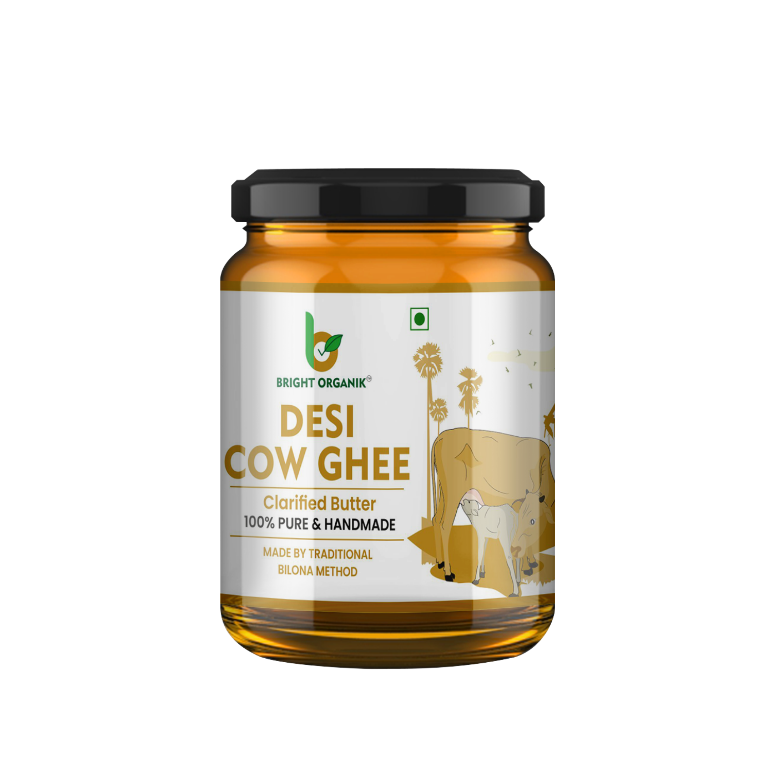 500 ml of bright organik cow ghee jar