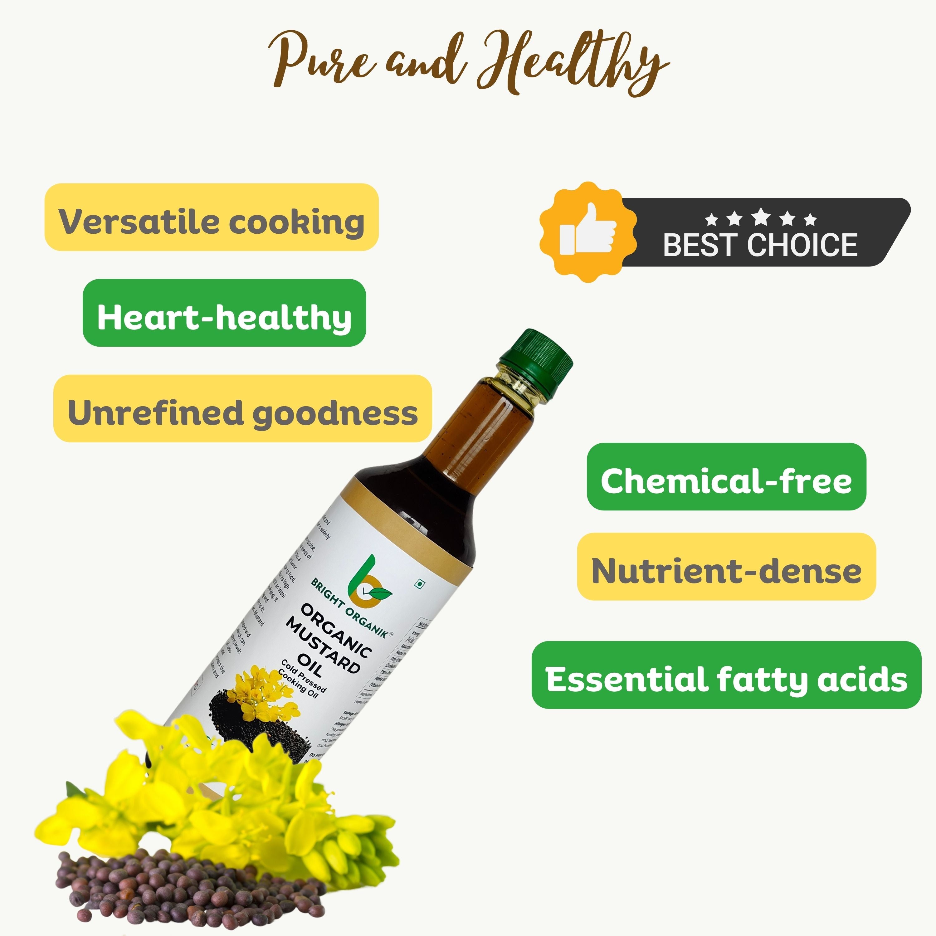 Organic Mustard Oil (Cold Pressed)