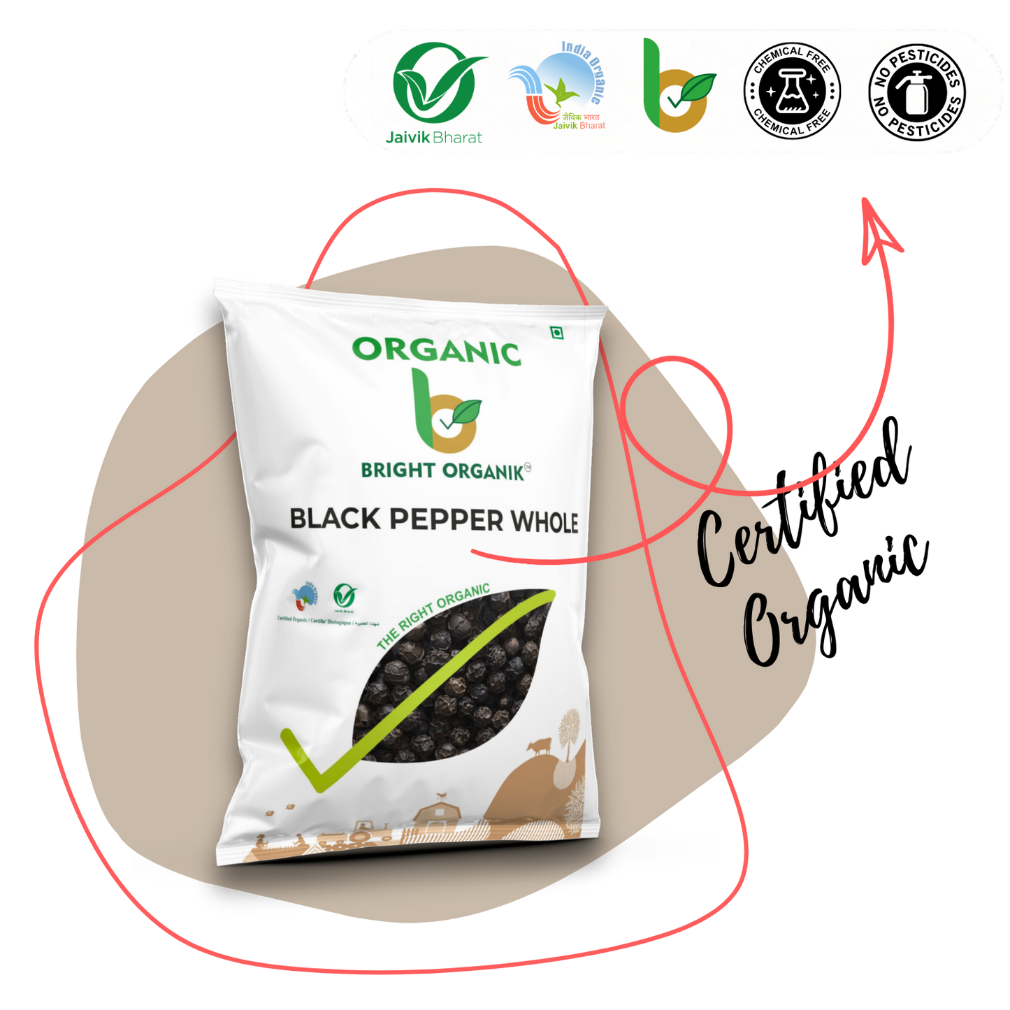 Organic Black Pepper whole