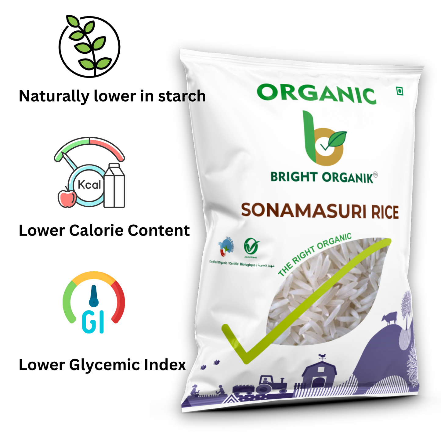 Organic Sonamasuri Rice