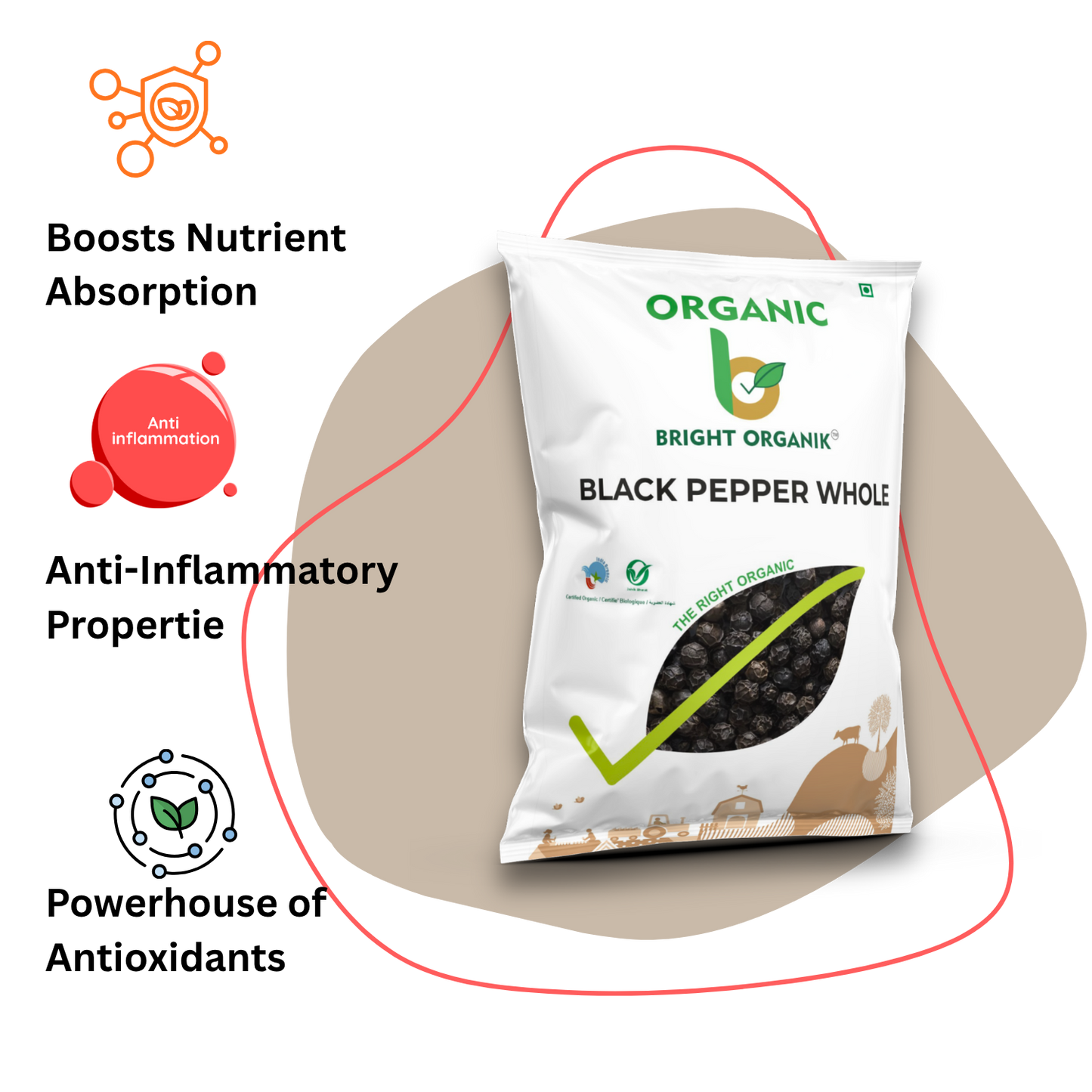 Organic Black Pepper whole