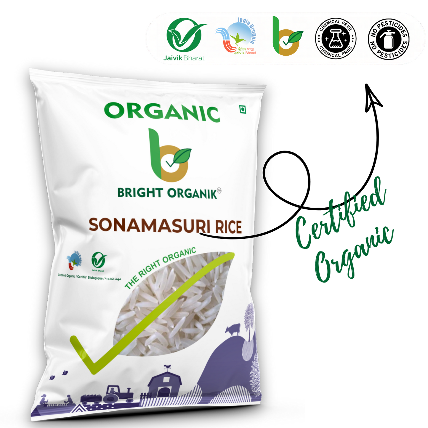 Organic Sonamasuri Rice
