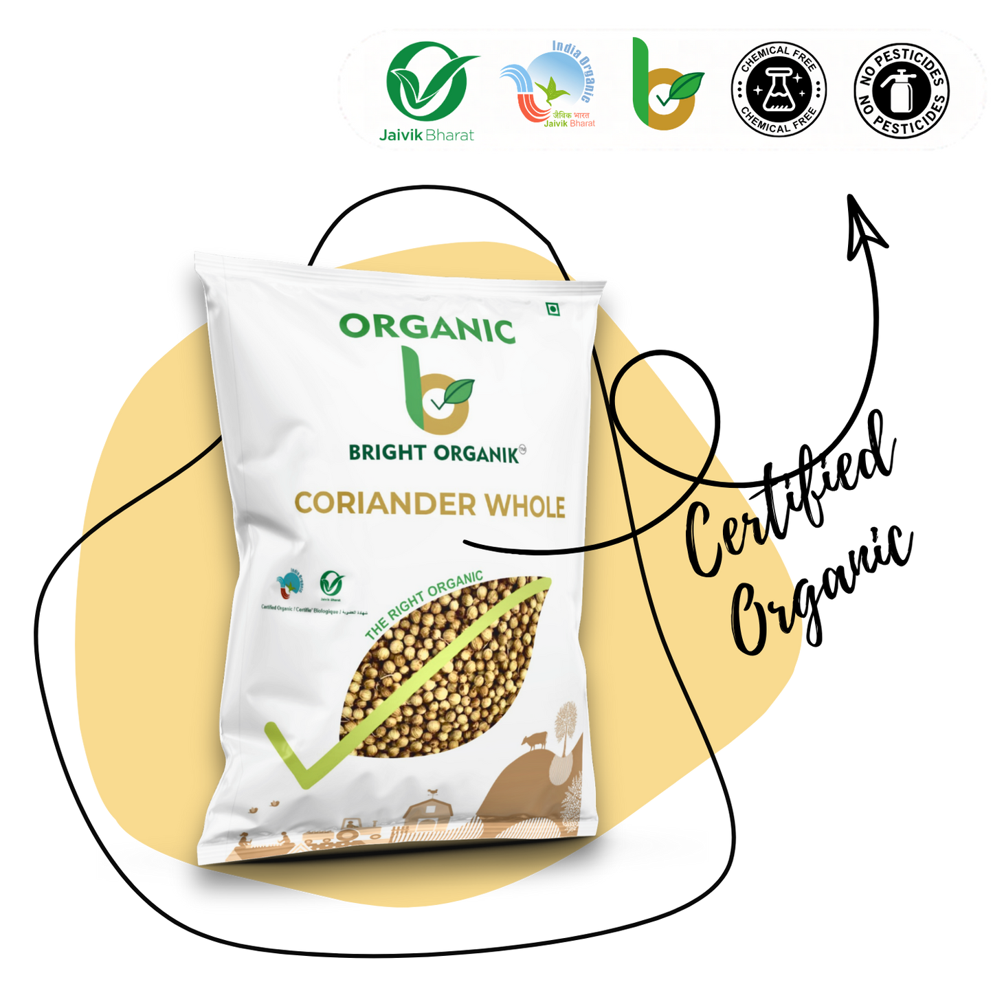 Organic Coriander whole