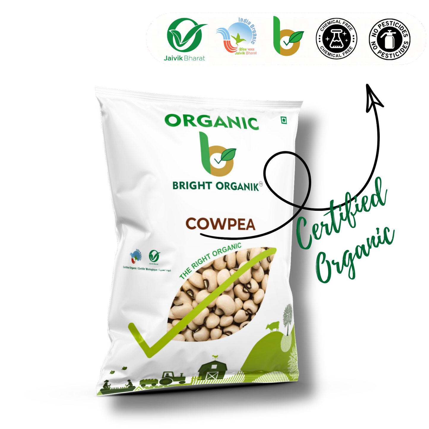 Organic Cowpea (Black Eyed Pea)