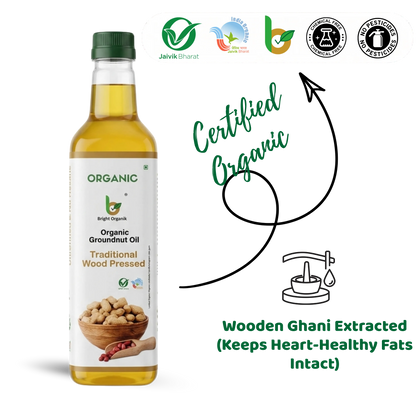 Organic Groundnut Oil (Wood Pressed)