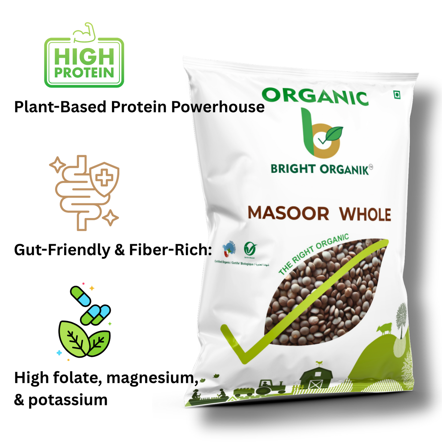 Organic Masoor Dal (Whole)