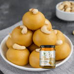 Load image into Gallery viewer, Besan laddu with topping of cashew made with Bright Organik Ghee
